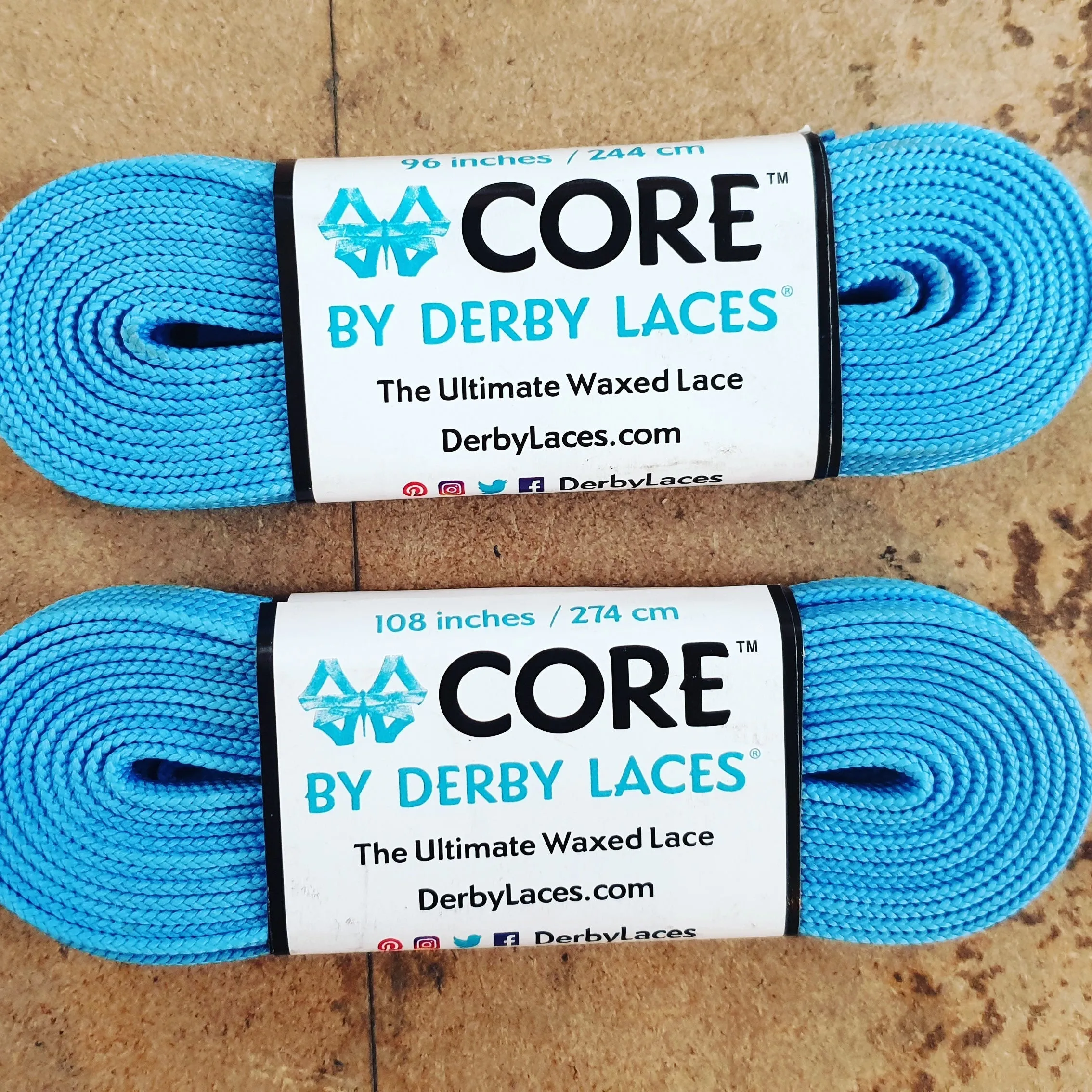 96''/244cm SOLID COLOUR Waxed Derby Laces