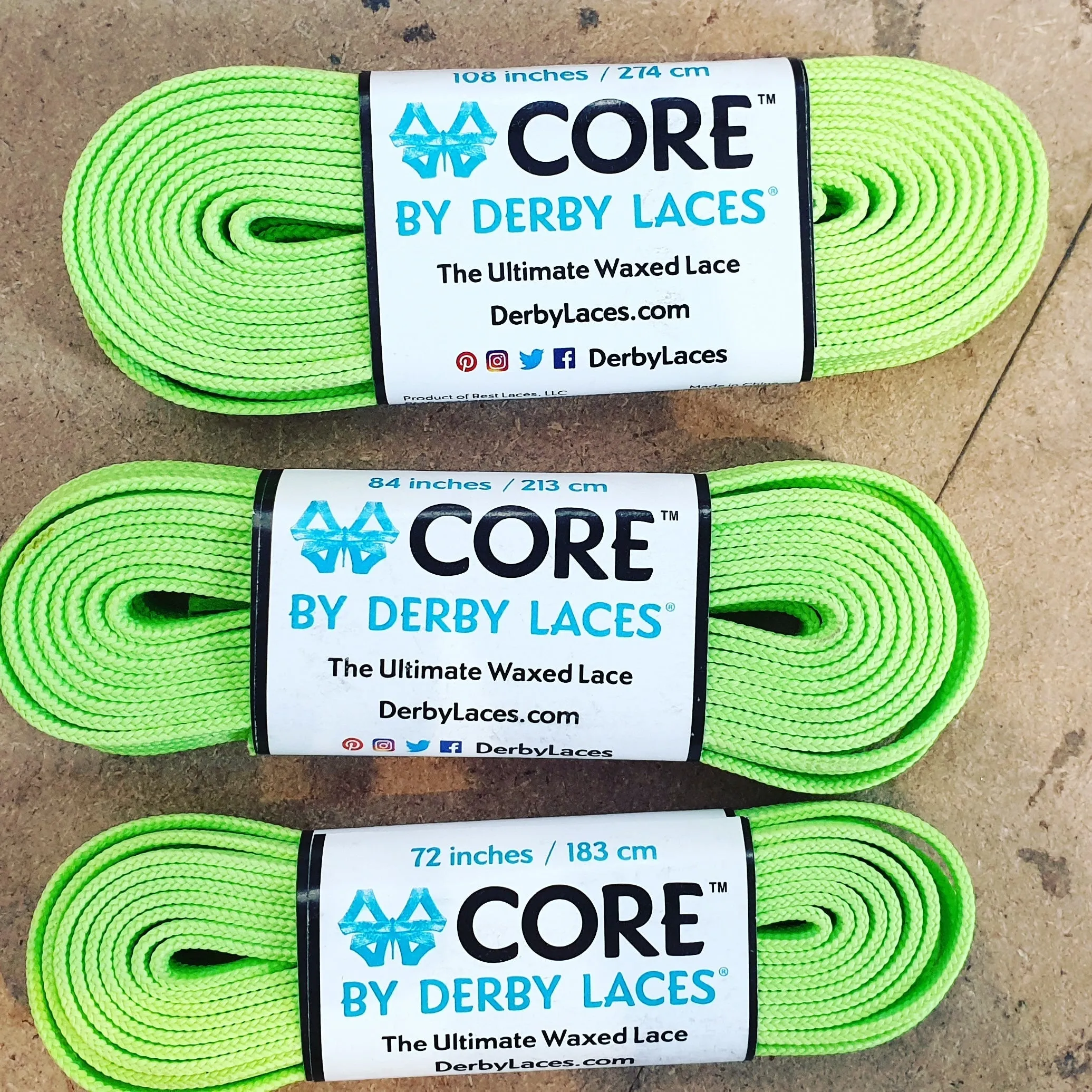 96''/244cm SOLID COLOUR Waxed Derby Laces