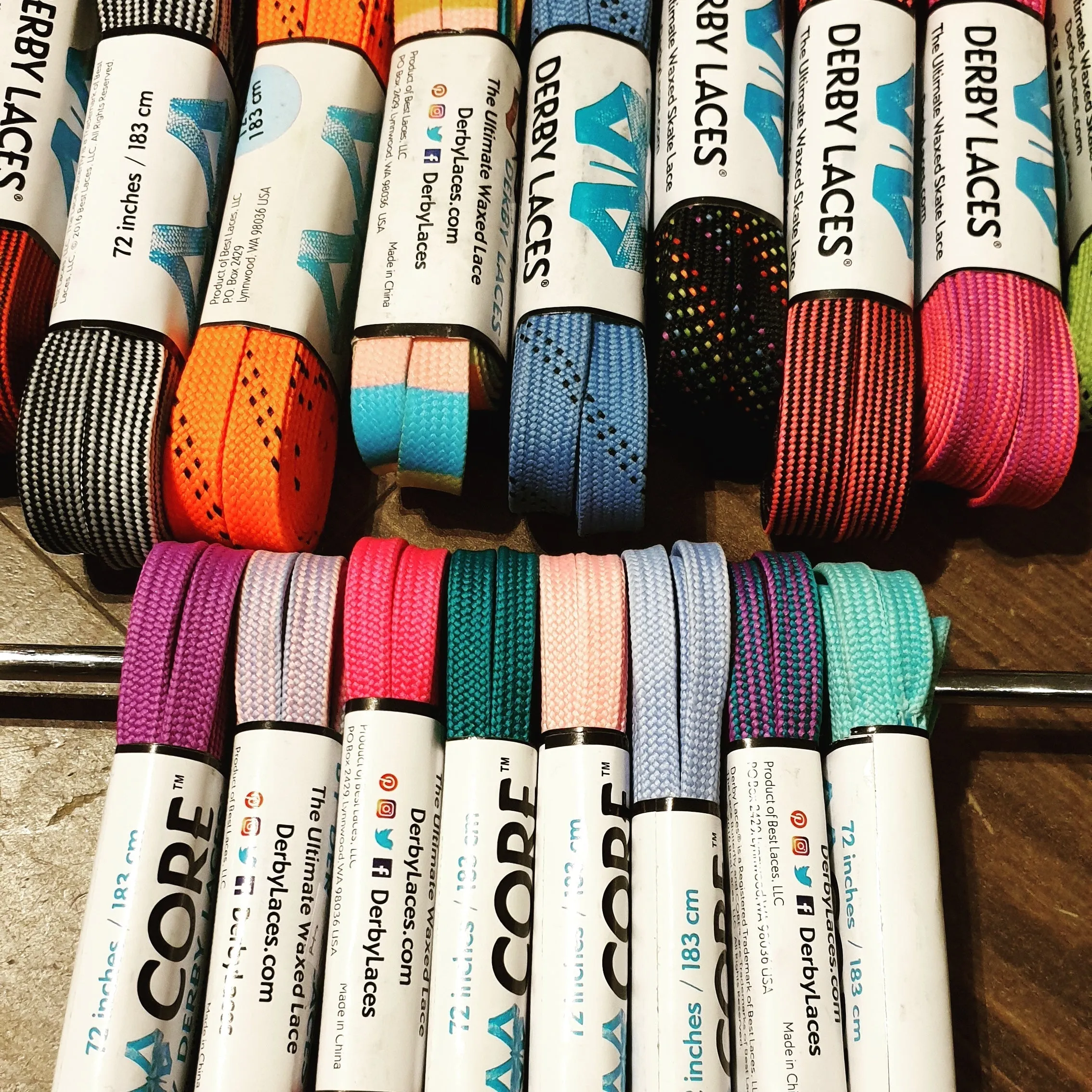 96''/244cm STYLE PATTERNED Waxed Derby Laces