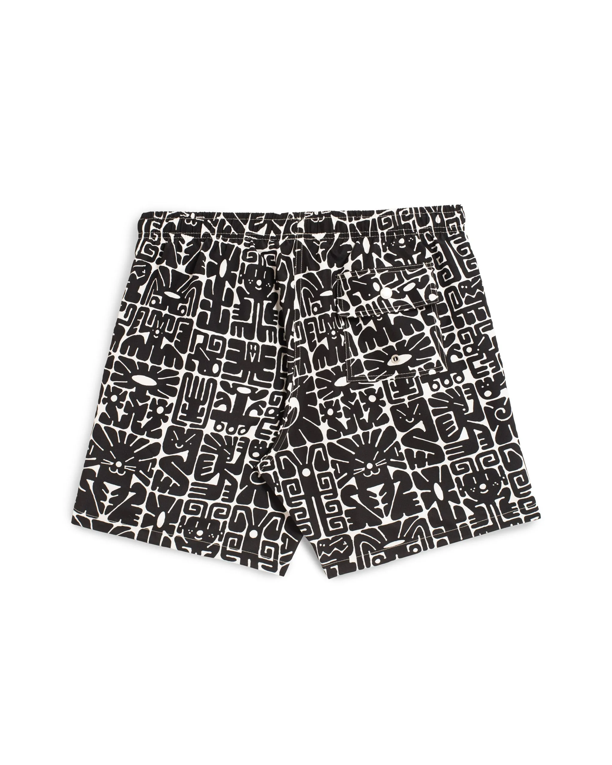 Black Wild Glyph Swim Trunk
