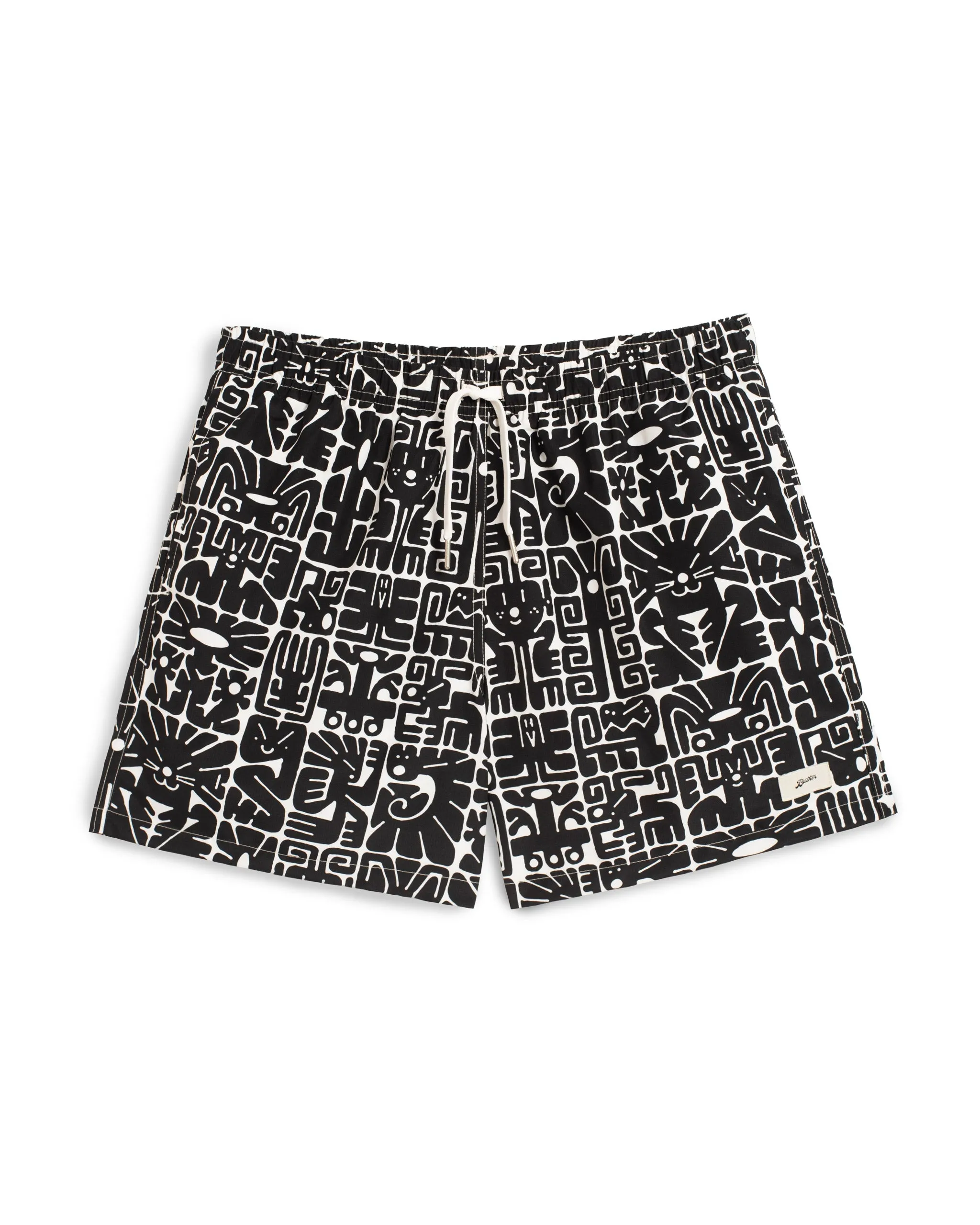 Black Wild Glyph Swim Trunk