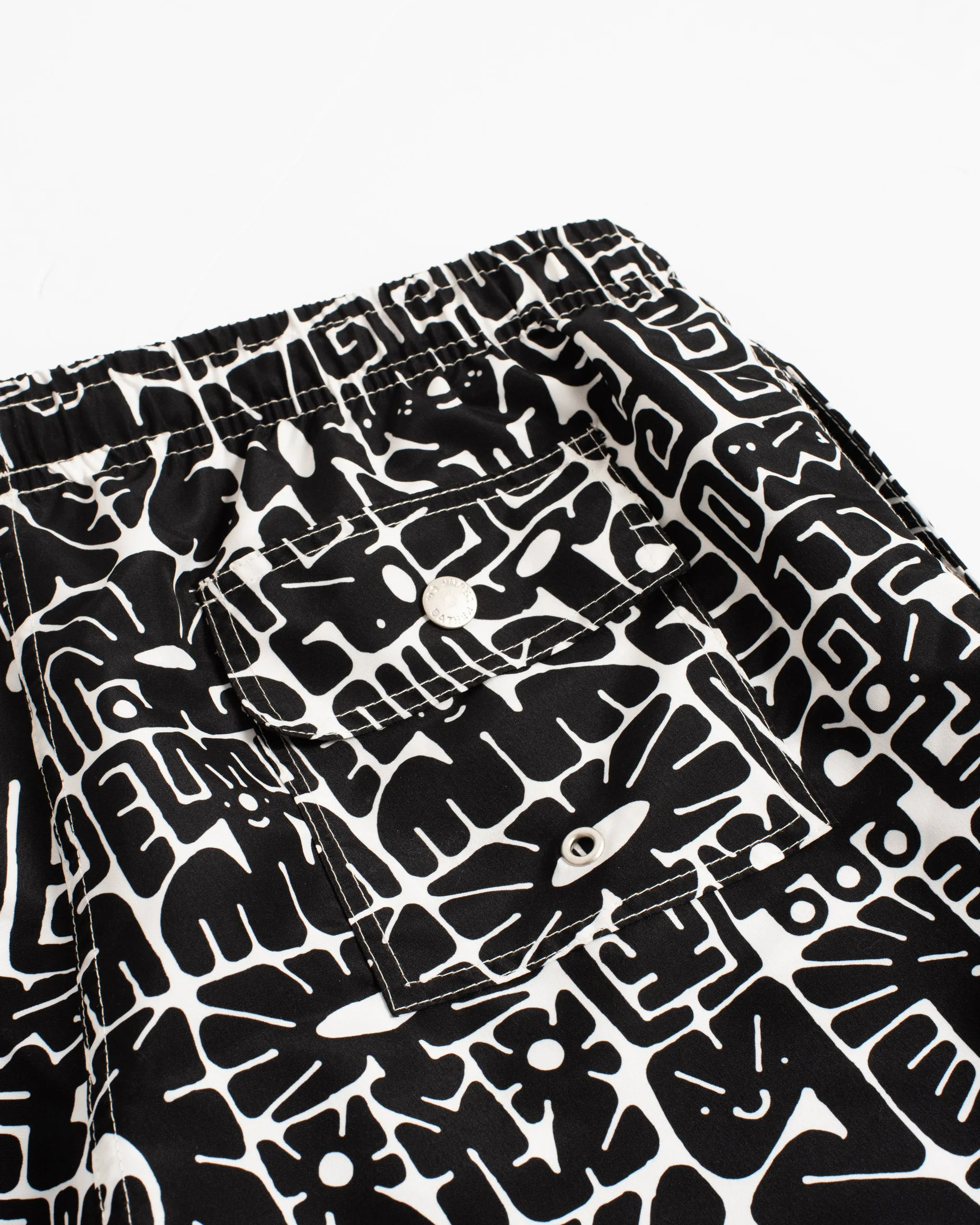 Black Wild Glyph Swim Trunk