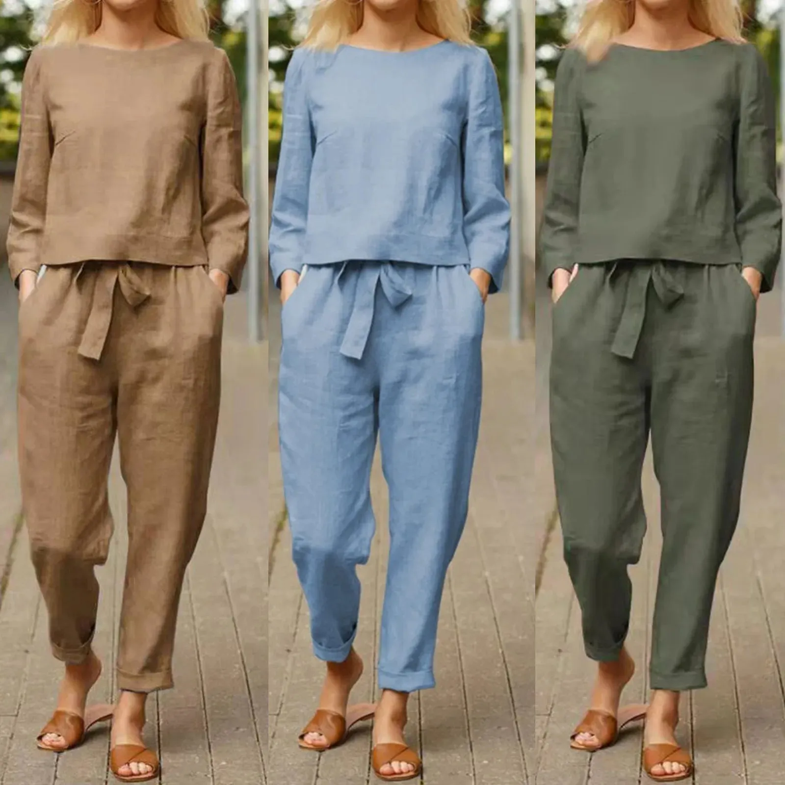 Casual Linen Bliss Two-Piece Set