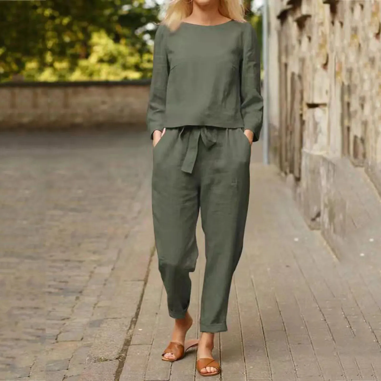 Casual Linen Bliss Two-Piece Set