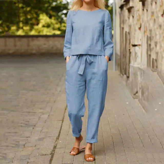Casual Linen Bliss Two-Piece Set