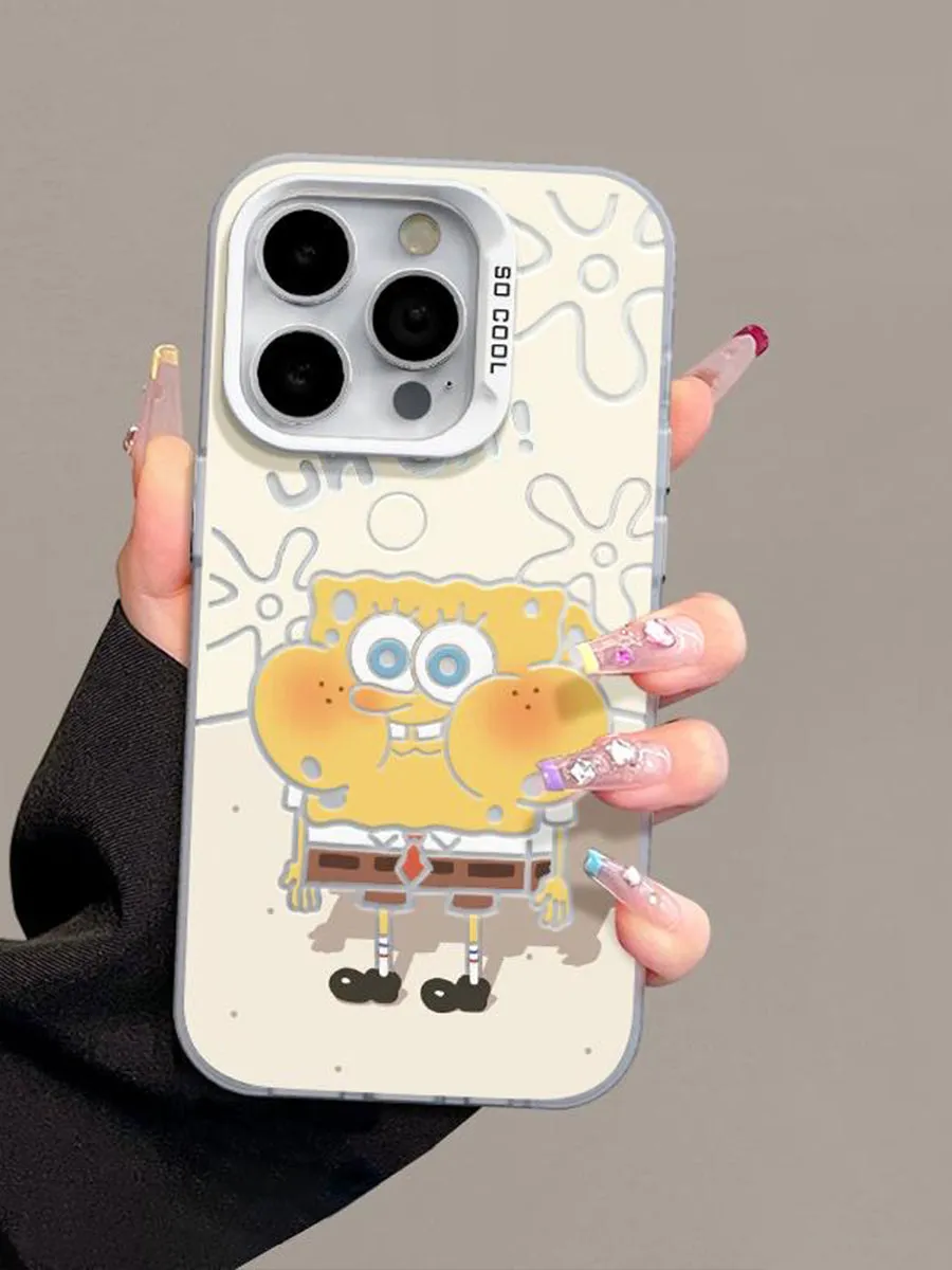 Cute Two-color Cartoon Couple Phone case