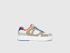 Men PU Mesh Colorblocked Sneakers