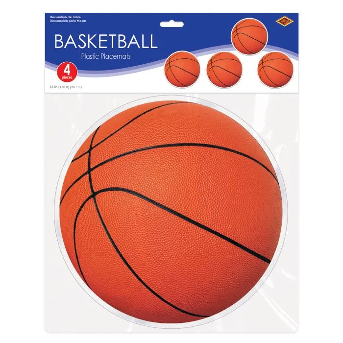 Plastic Basketball Placemats (4 per package)
