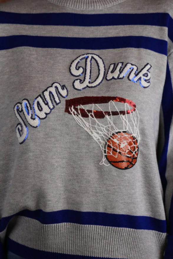 Queen Of Sparkles Grey/Blue Slam Dunk Sweater