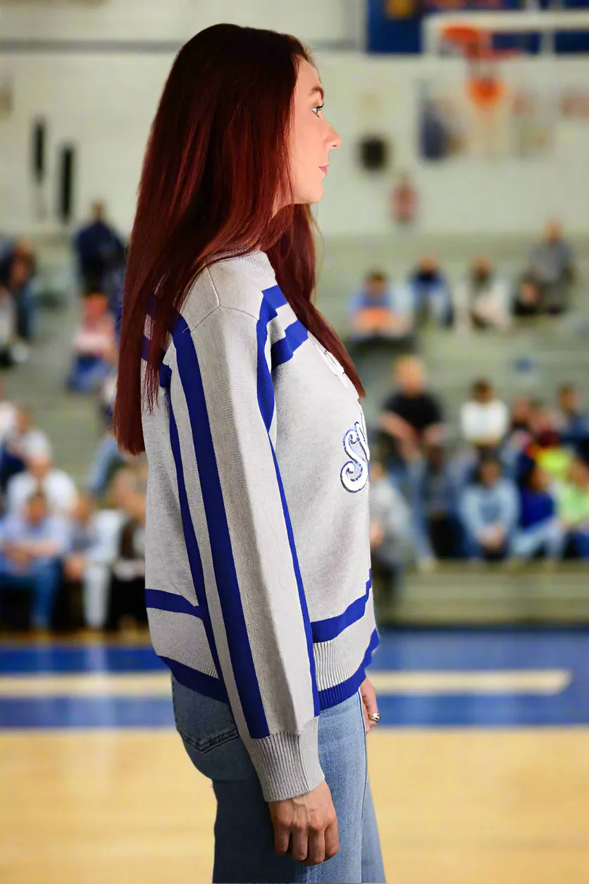 Queen Of Sparkles Grey/Blue Slam Dunk Sweater