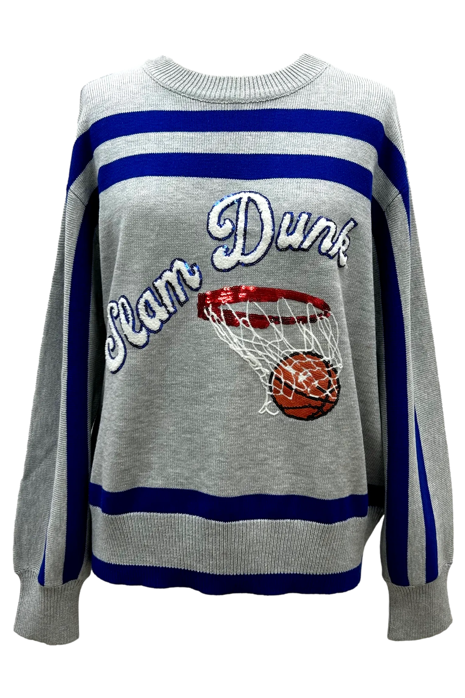 Queen Of Sparkles Grey/Blue Slam Dunk Sweater