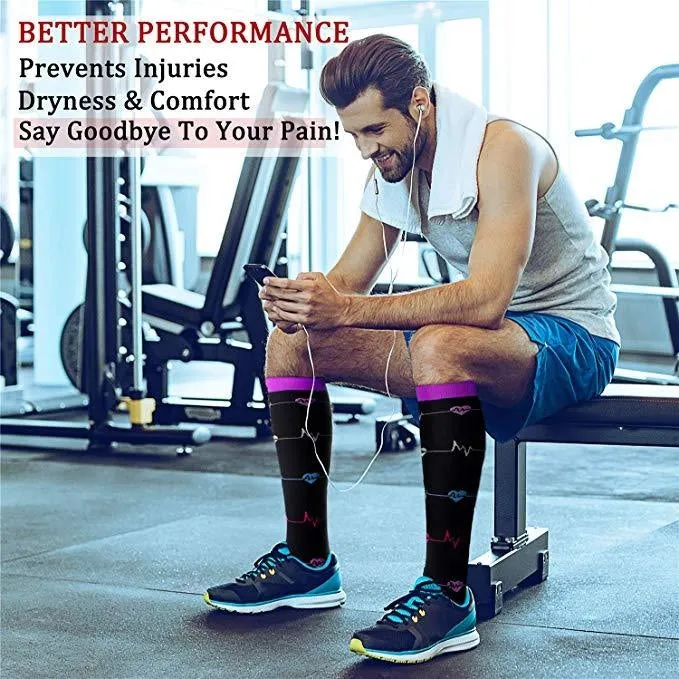 ROYALUCK 6-Pack Maple Leaf Compression Socks