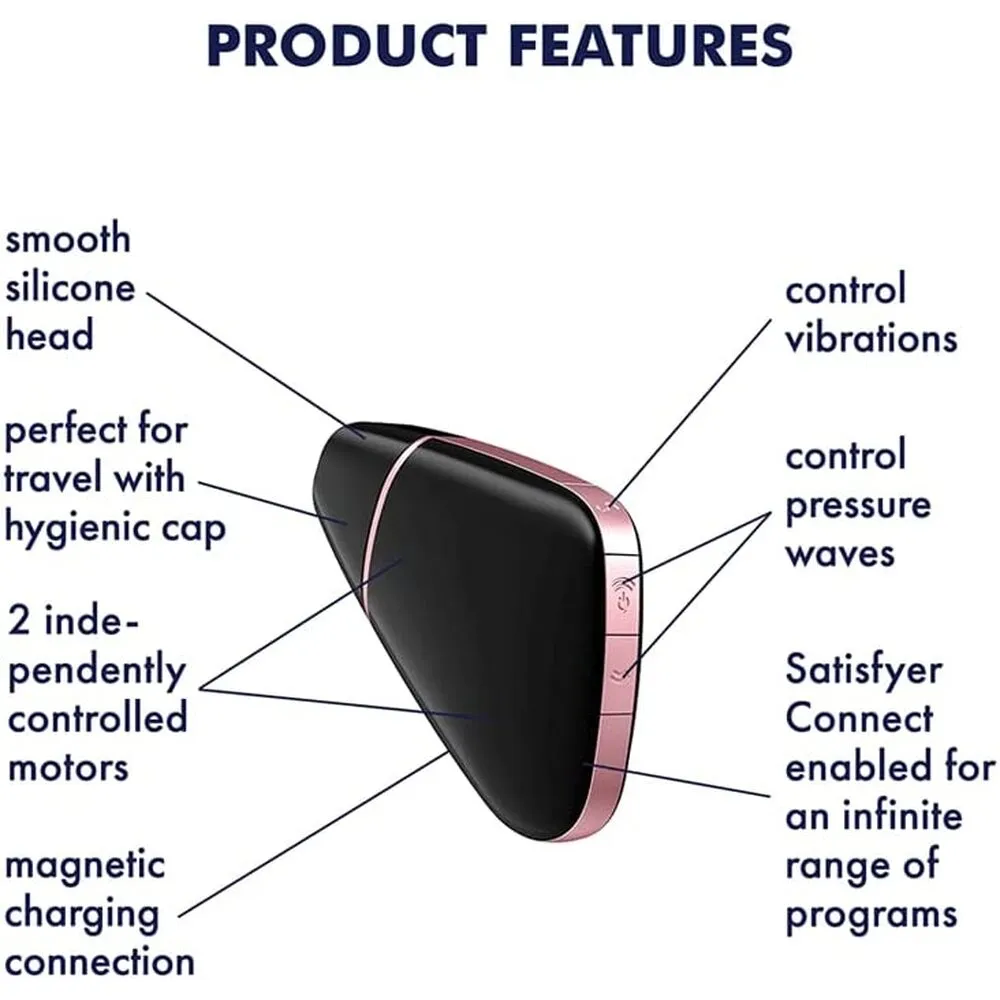 Satisfyer Love Triangle Clit Massager App-Enabled Black
