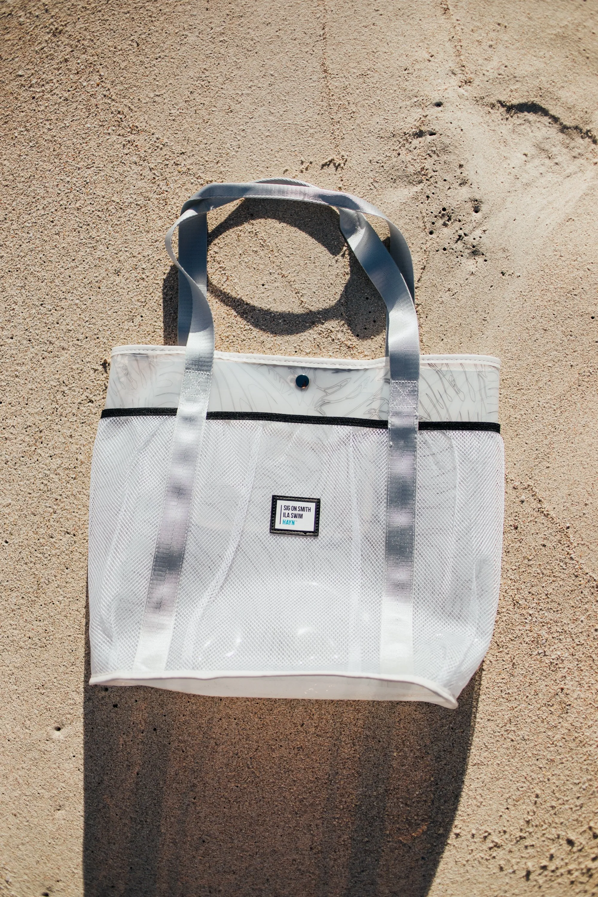 Sig on Smith x HAYN x ILA Swim Large Beach Bag - White/Black/Silver