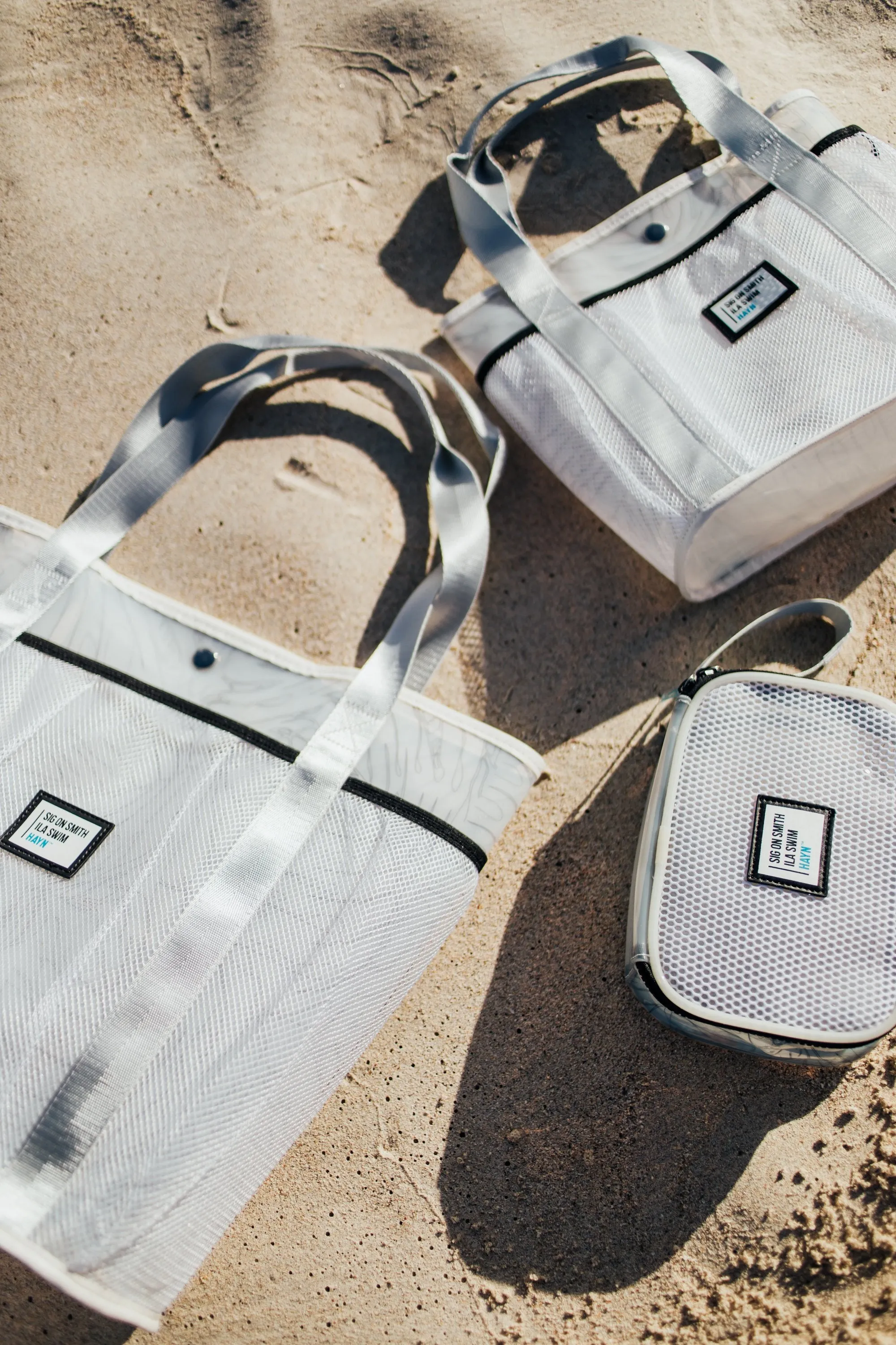 Sig on Smith x HAYN x ILA Swim Large Beach Bag - White/Black/Silver