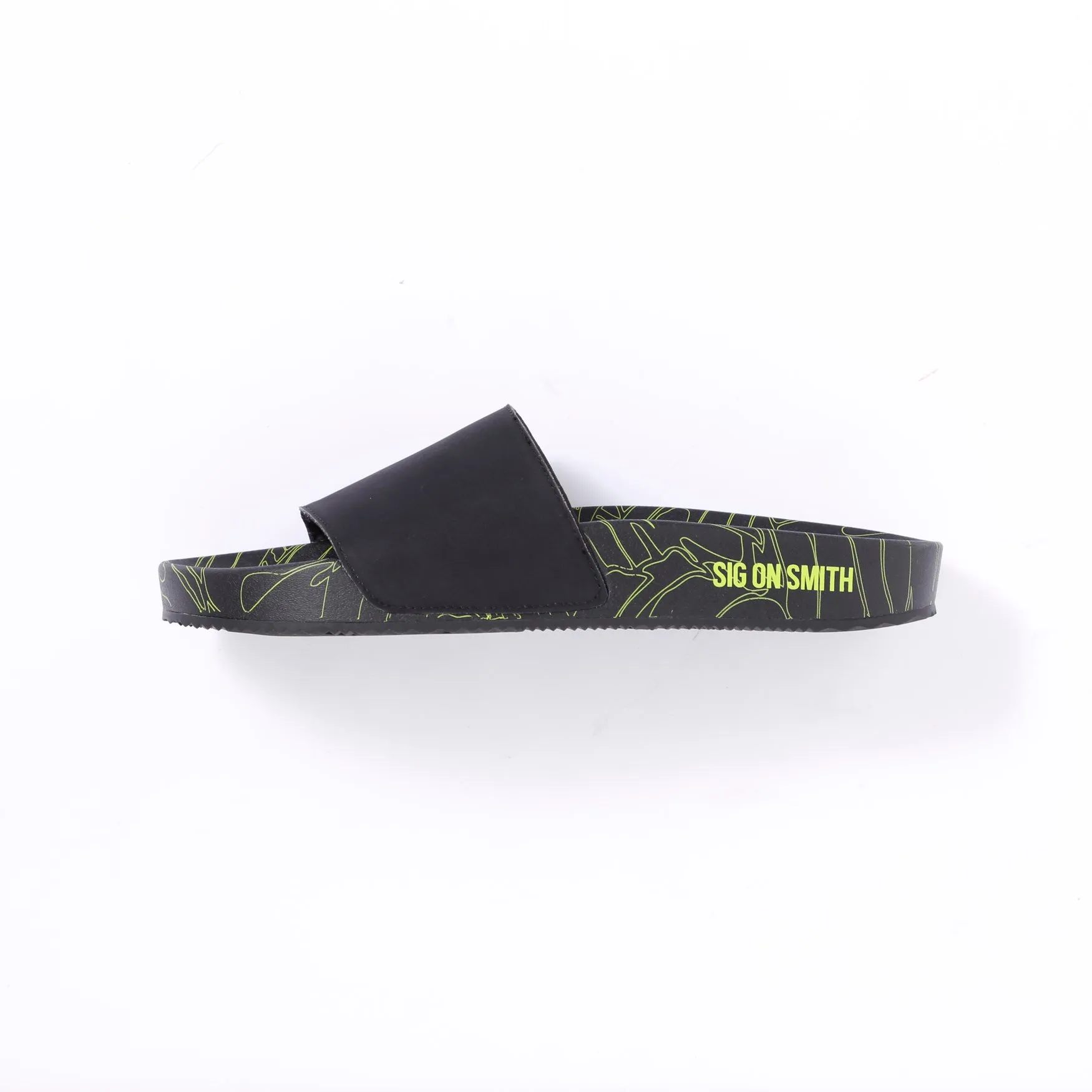 Sig on Smith x HAYN x ILA Swim Slides - Black/Neon Green