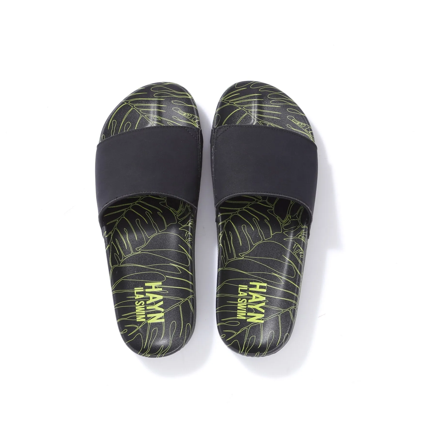 Sig on Smith x HAYN x ILA Swim Slides - Black/Neon Green