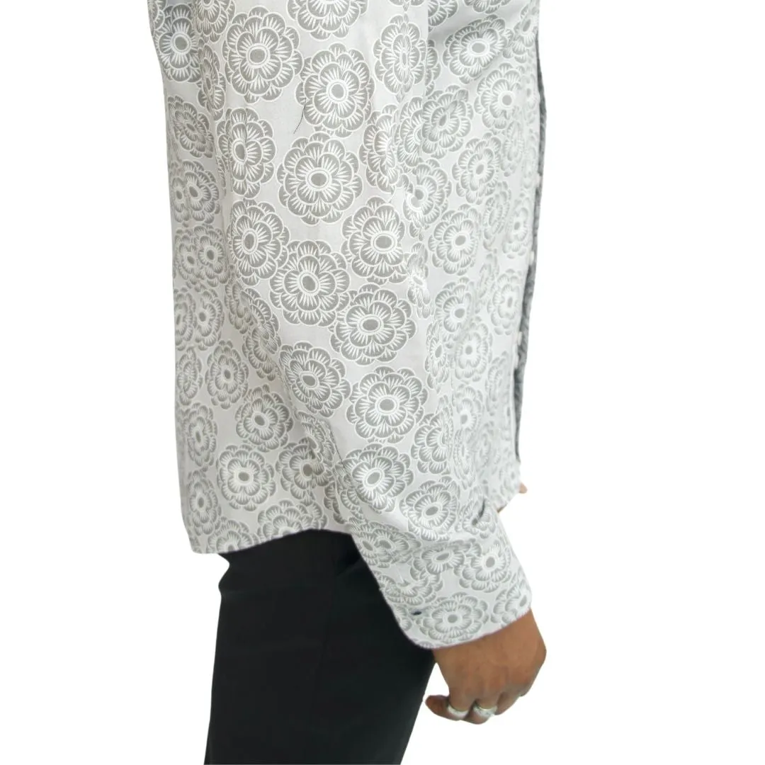 Subtle Blooms, Bold Style: The Gray Floral Shirt That Makes a Statement