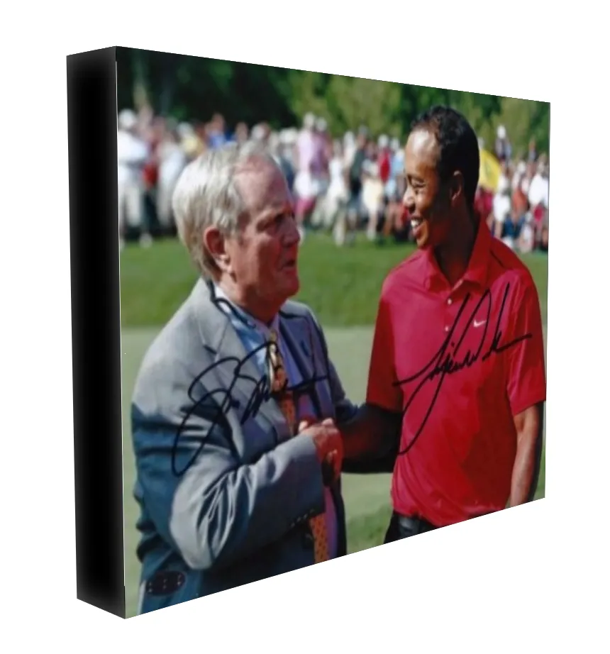 Tiger Woods & Jack Nicklaus Facsimile Autograph 11x14 Canvas Print Wall Art